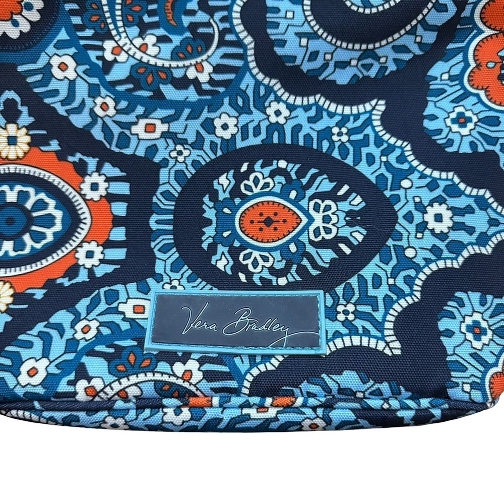 Vera Bradley Insulated Cooler Tote Bag Blue + Orange Paisley - Like New - Picture 6 of 6